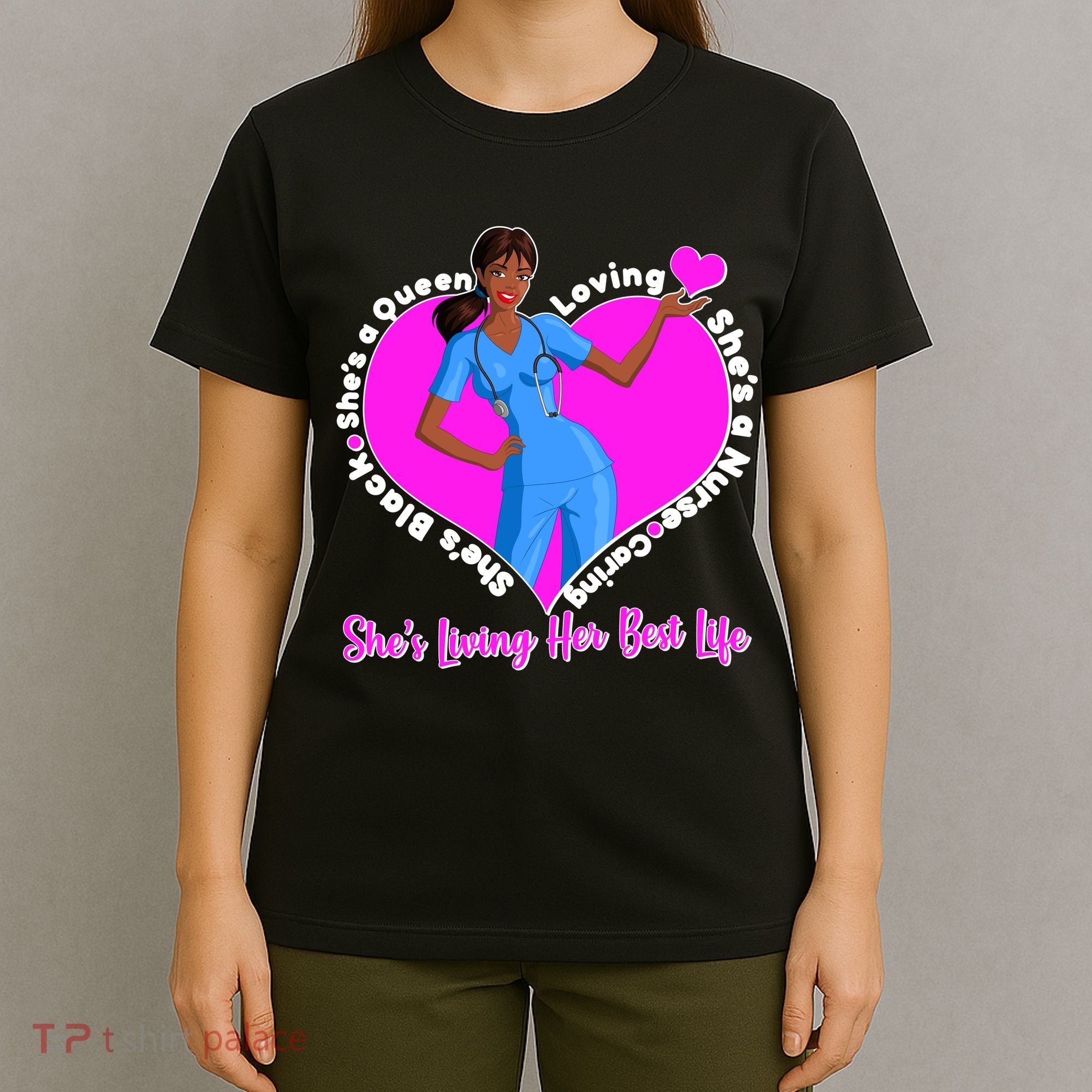Black Nurse Living Her Best Life T-Shirt