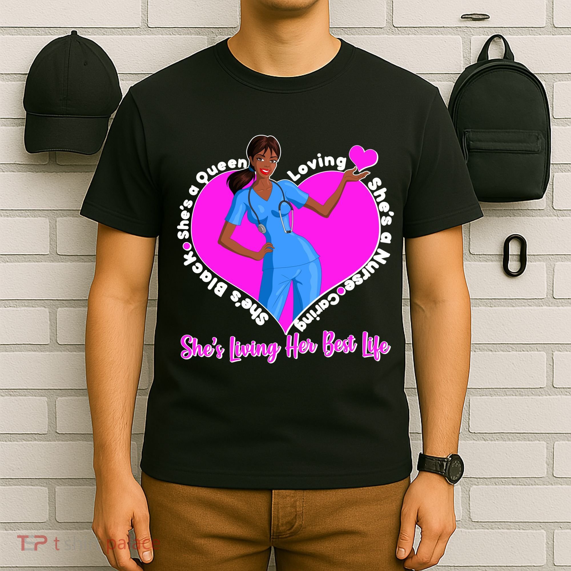 Black Nurse Living Her Best Life T-Shirt