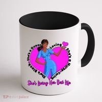 Black Nurse Living Her Best Life Coffee Mug thumb 1