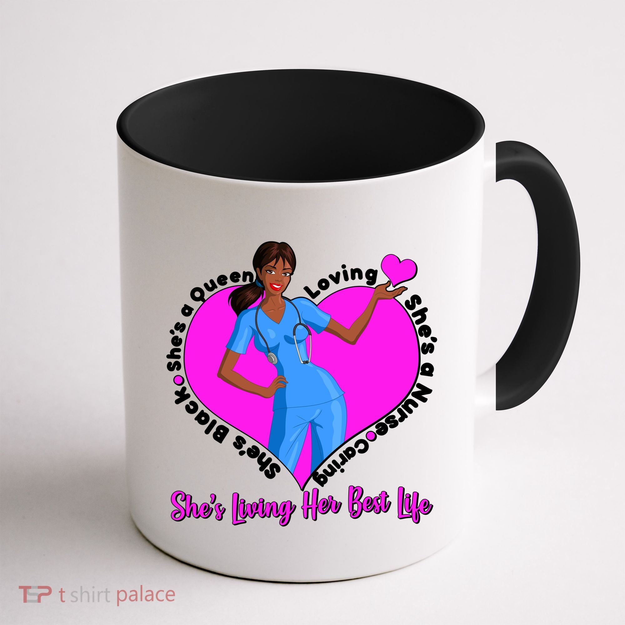 Black Nurse Living Her Best Life Coffee Mug