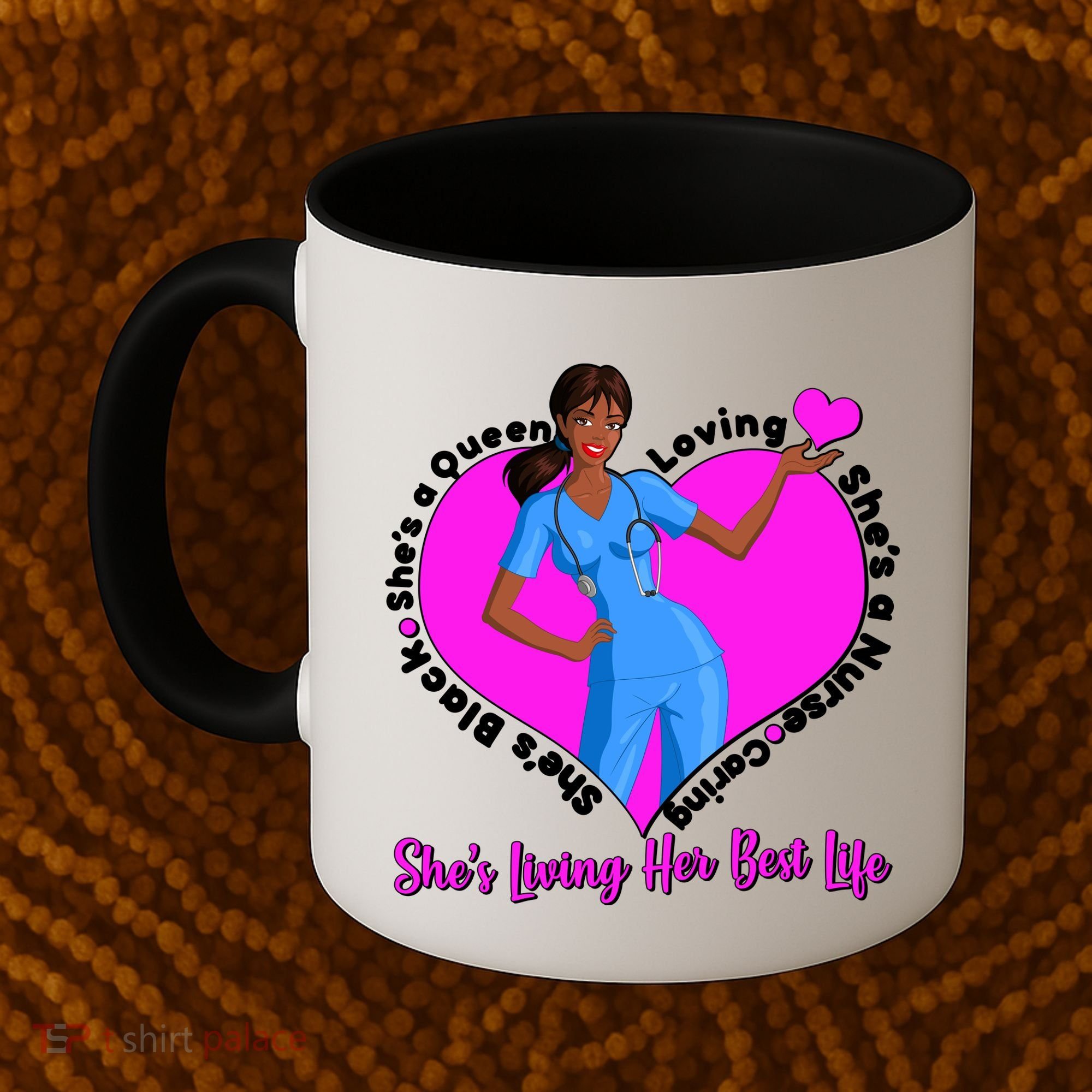 Black Nurse Living Her Best Life Coffee Mug