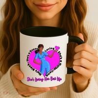 Black Nurse Living Her Best Life Coffee Mug thumb 3