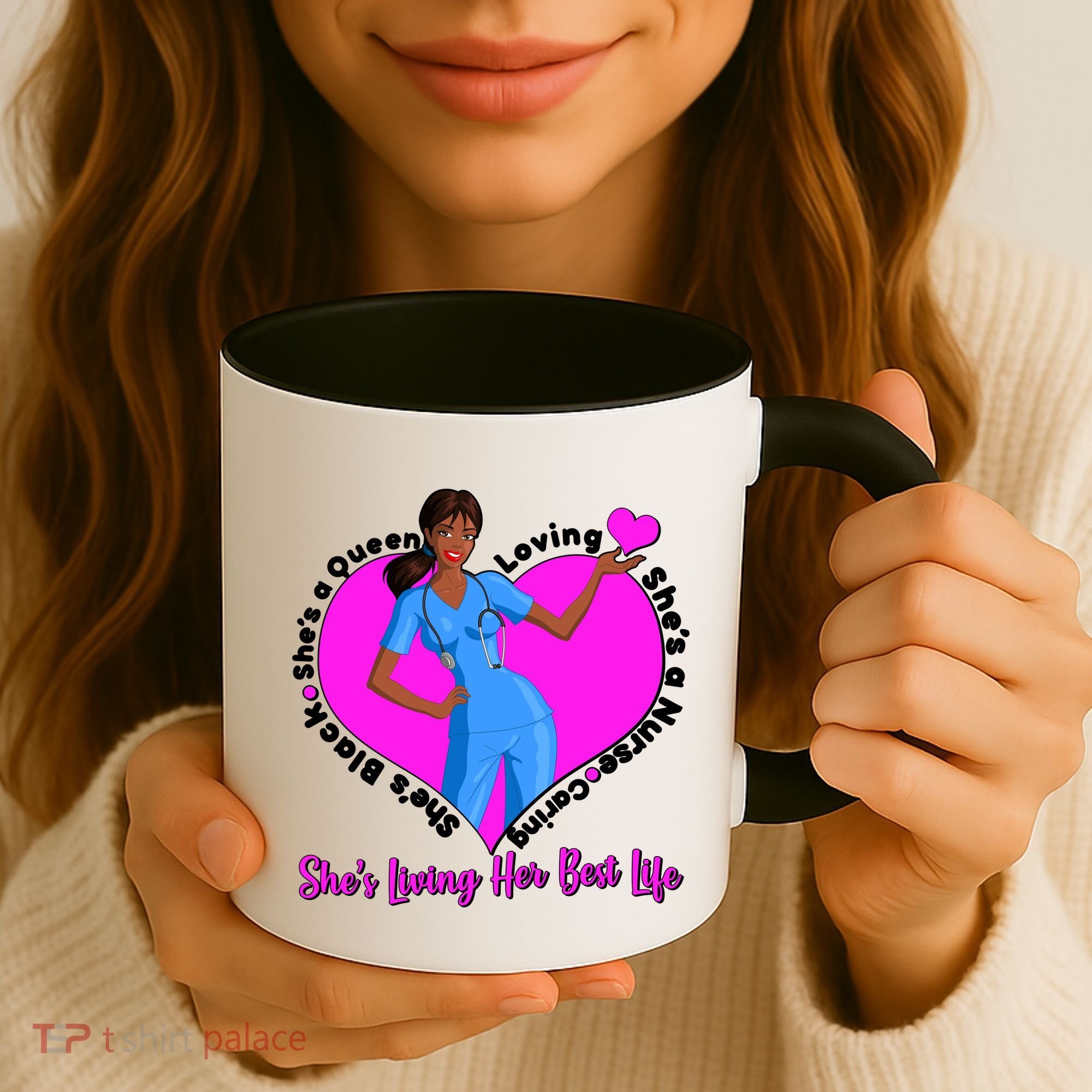 Black Nurse Living Her Best Life Coffee Mug