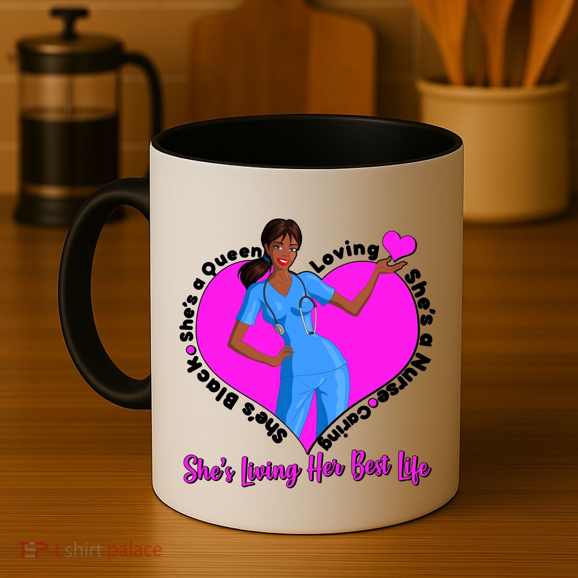 Black Nurse Living Her Best Life Coffee Mug