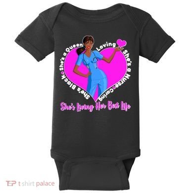 Black Nurse Living Her Best Life Baby Bodysuit