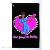Black Nurse Living Her Best Life Golf Towel thumb 0