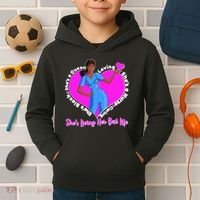 Black Nurse Living Her Best Life Kids Hoodie thumb 2