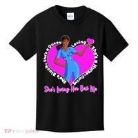 Black Nurse Living Her Best Life Kids T-Shirt thumb 0