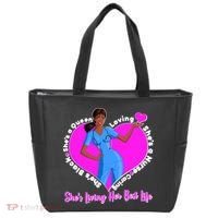 Black Nurse Living Her Best Life Tote Bag thumb 0