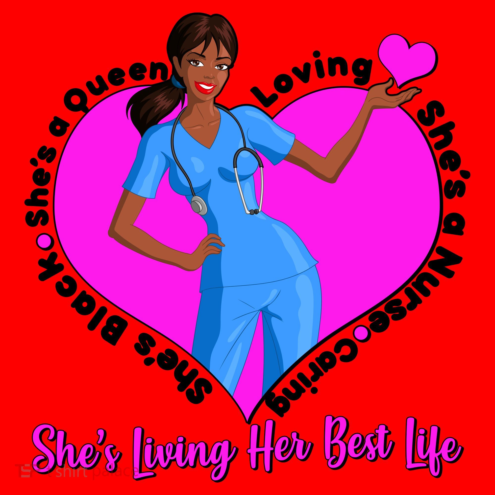 Black Nurse Living Her Best Life Santa Hat