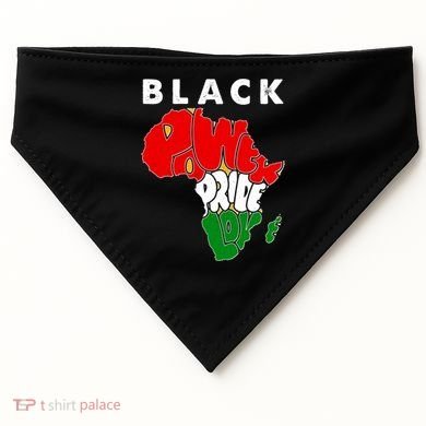 Black Power Pride Love Black History Month USA-Made Doggie Bandana