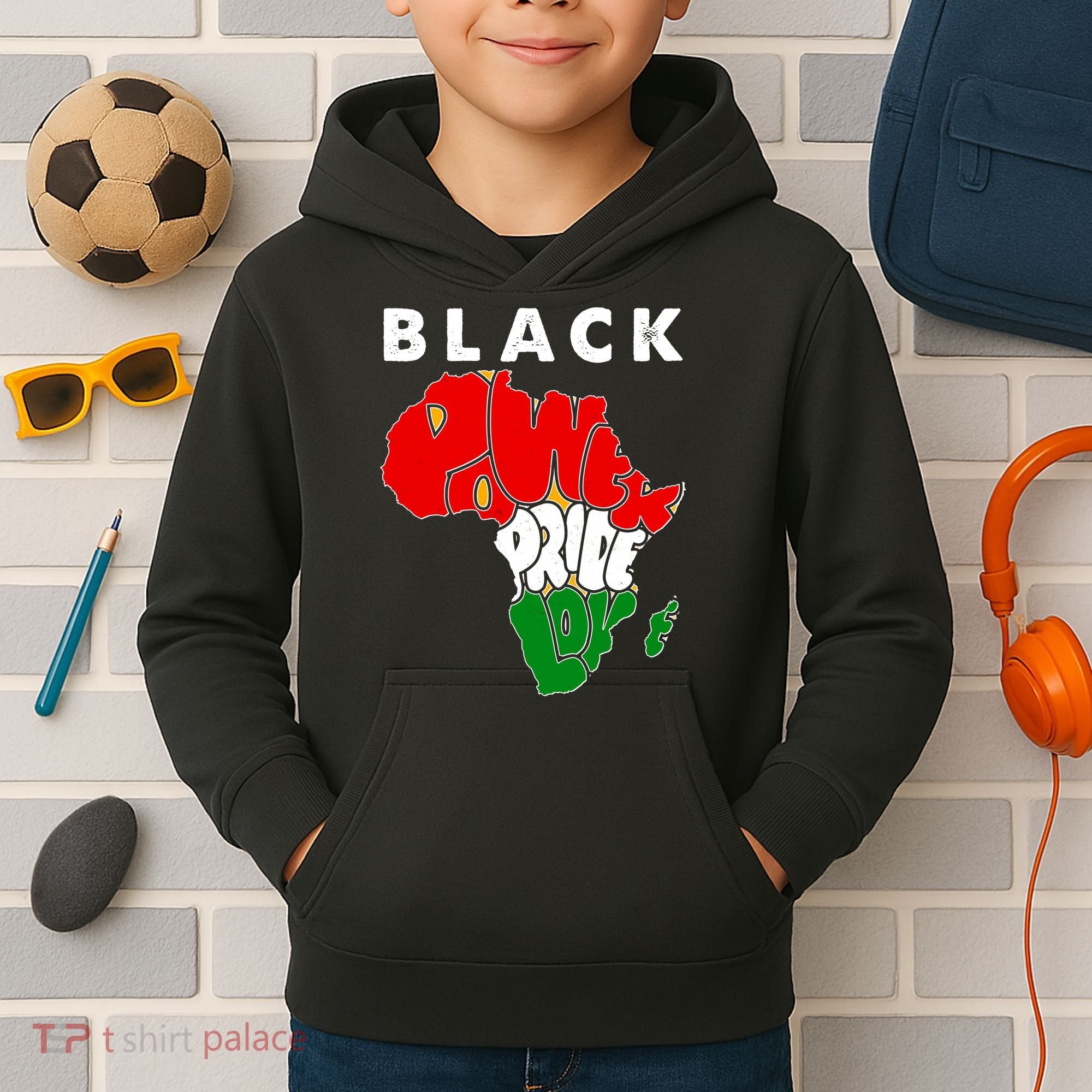 Black Power Pride Love Black History Month Kids Hoodie