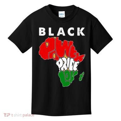Black Power Pride Love Black History Month Kids T-Shirt
