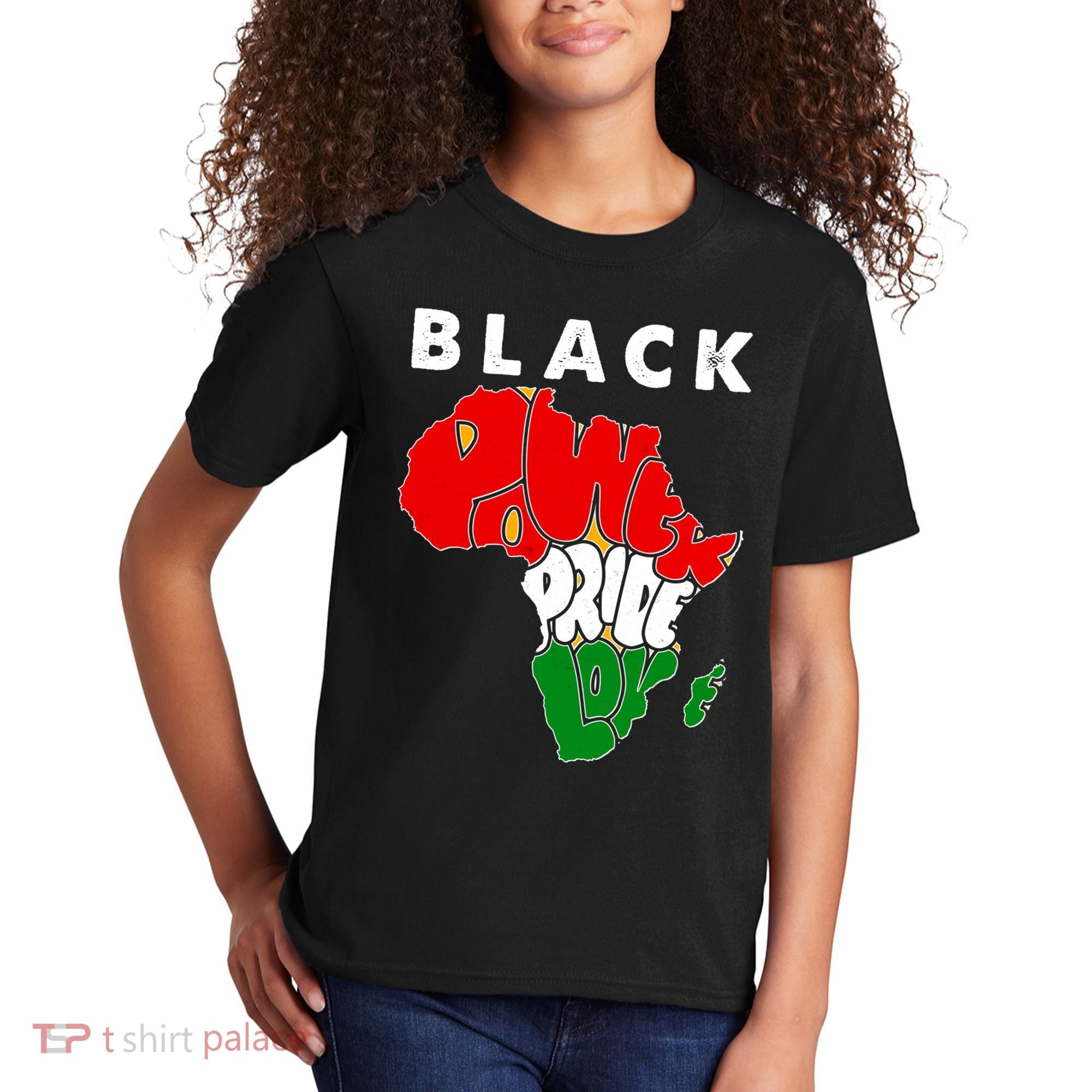 Black Power Pride Love Black History Month Kids T-Shirt