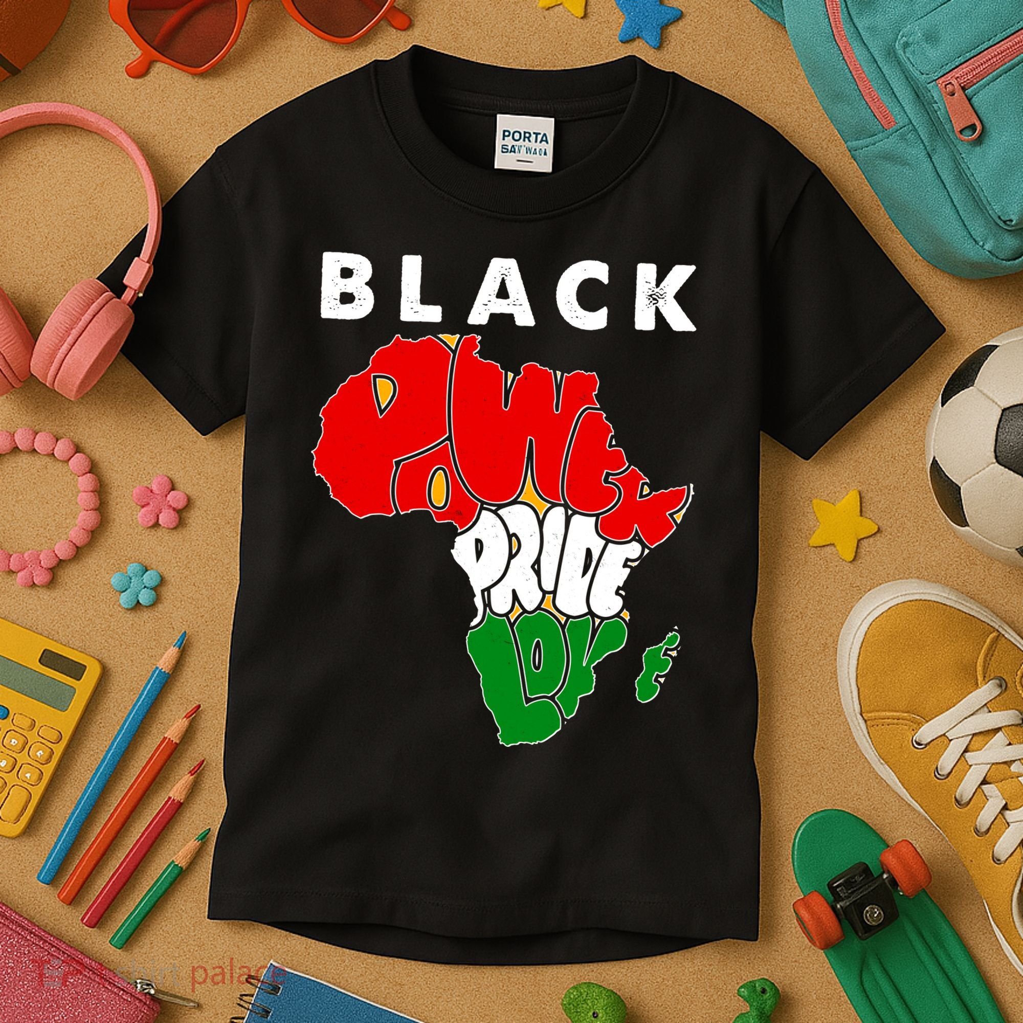 Black Power Pride Love Black History Month Kids T-Shirt