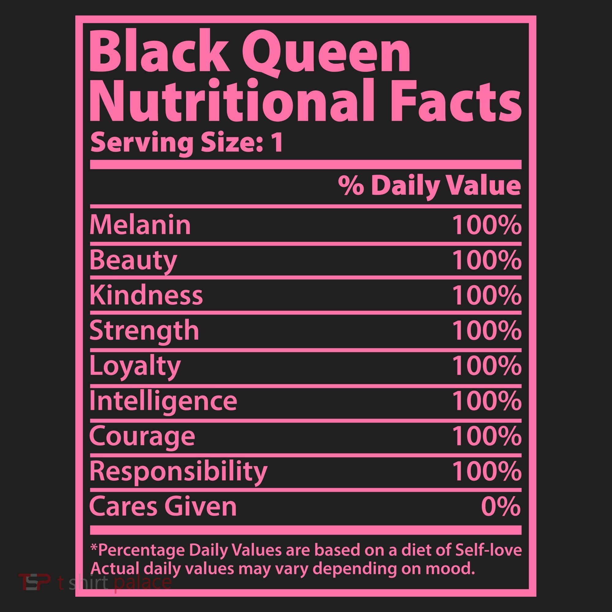 Black Queen Nutritional Facts Women's Sweatshirt