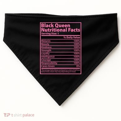 Black Queen Nutritional Facts USA-Made Doggie Bandana