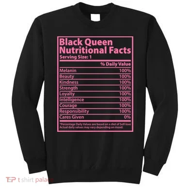 Black Queen Nutritional Facts Sweatshirt