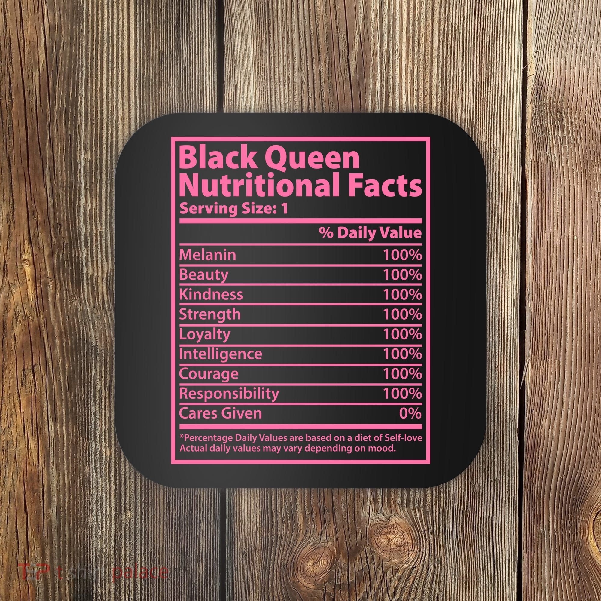 Black Queen Nutritional Facts Coaster