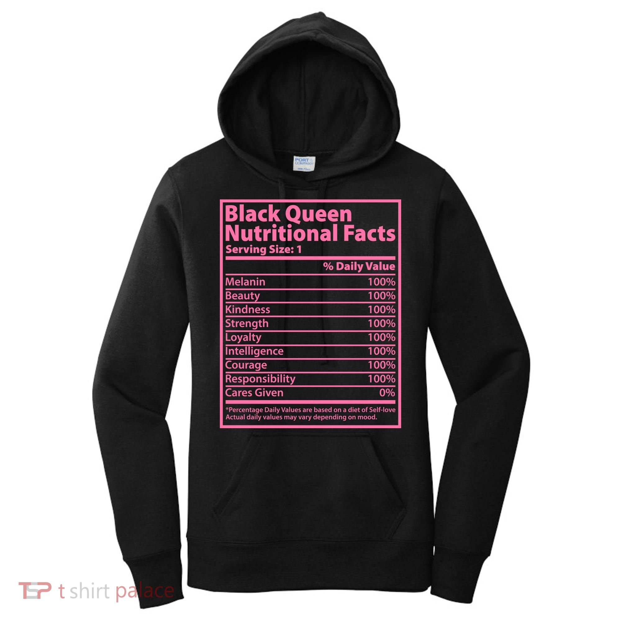 Black Queen Nutritional Facts Women's Hoodie