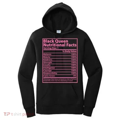 Black Queen Nutritional Facts Women's Hoodie