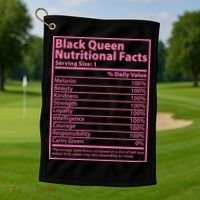Black Queen Nutritional Facts Golf Towel thumb 1