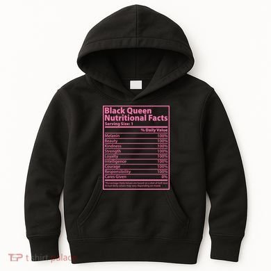 Black Queen Nutritional Facts Kids Hoodie