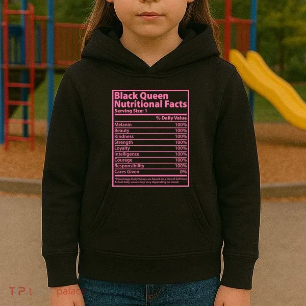 Black Queen Nutritional Facts Kids Hoodie