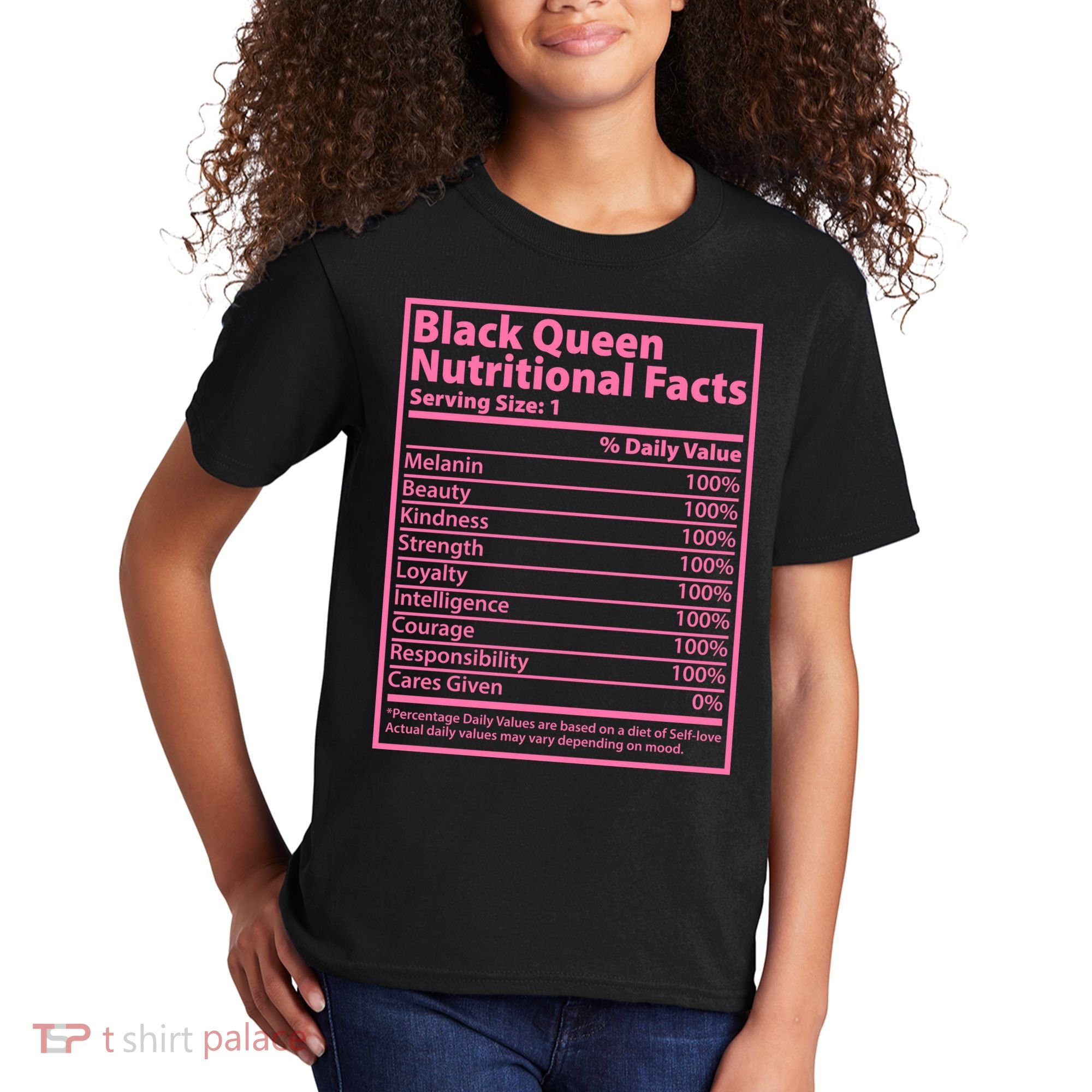 Black Queen Nutritional Facts Kids T-Shirt