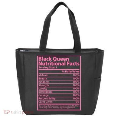 Black Queen Nutritional Facts Tote Bag