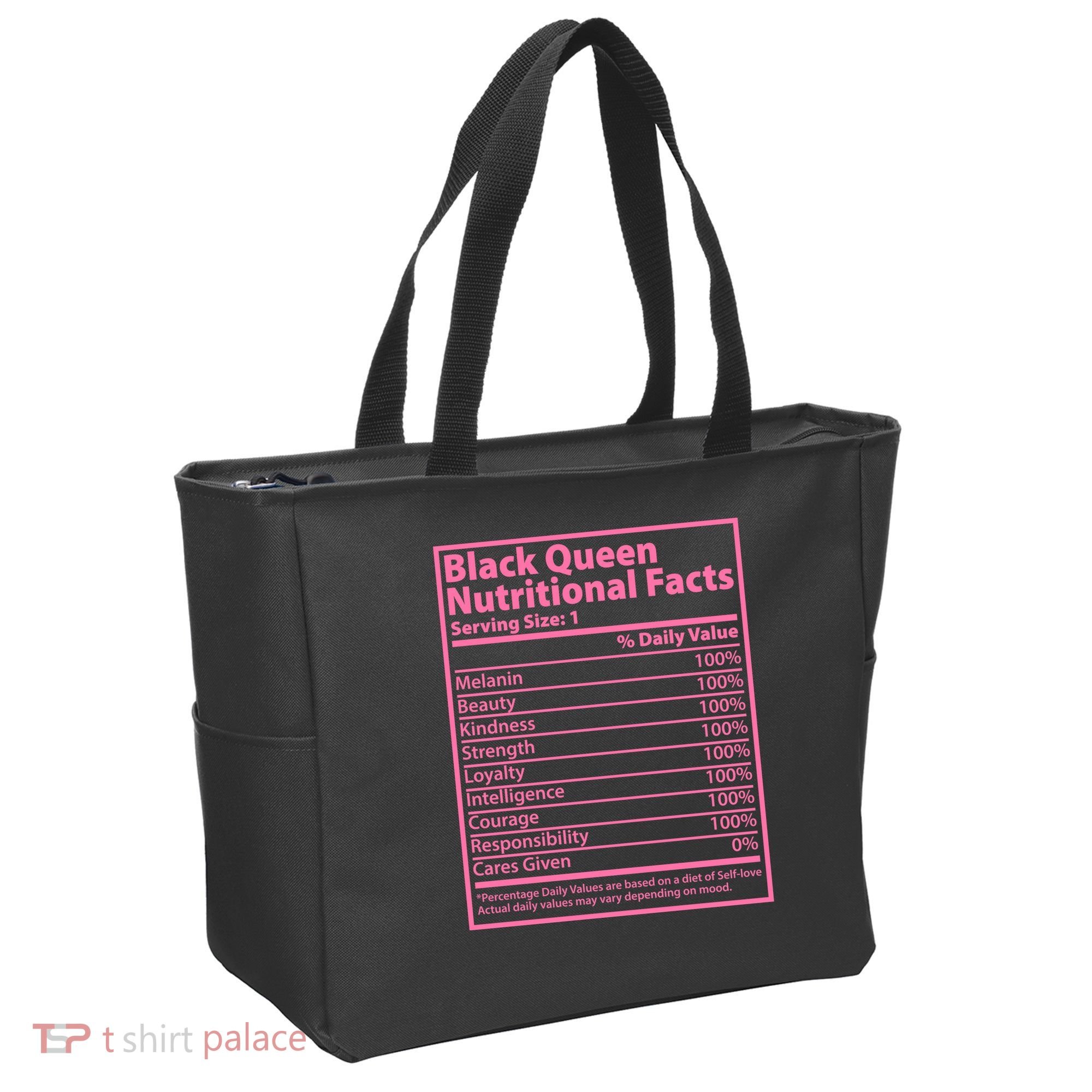 Black Queen Nutritional Facts Tote Bag