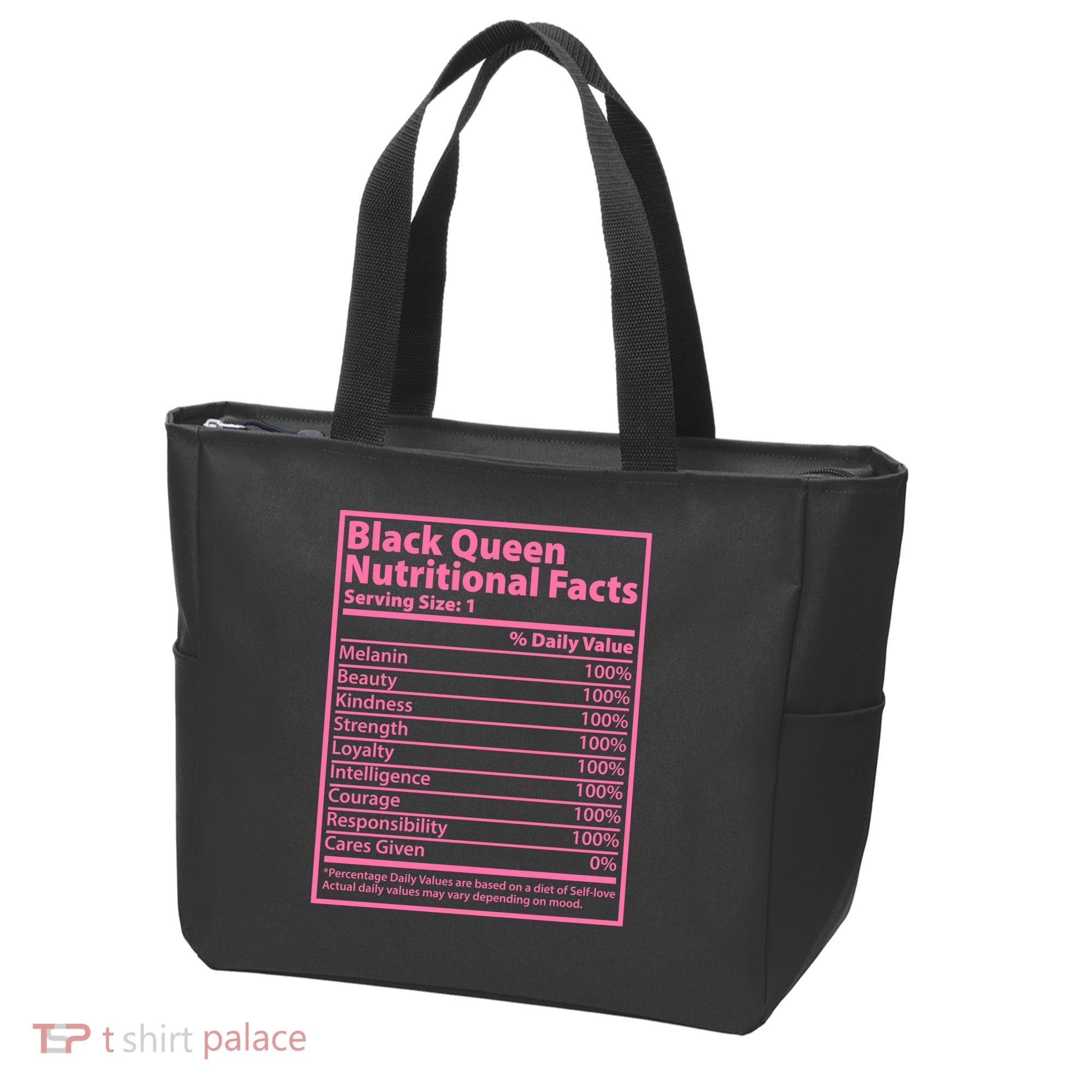 Black Queen Nutritional Facts Tote Bag