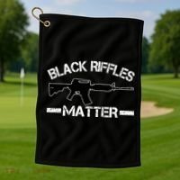 Black Riffles Matter Golf Towel thumb 1