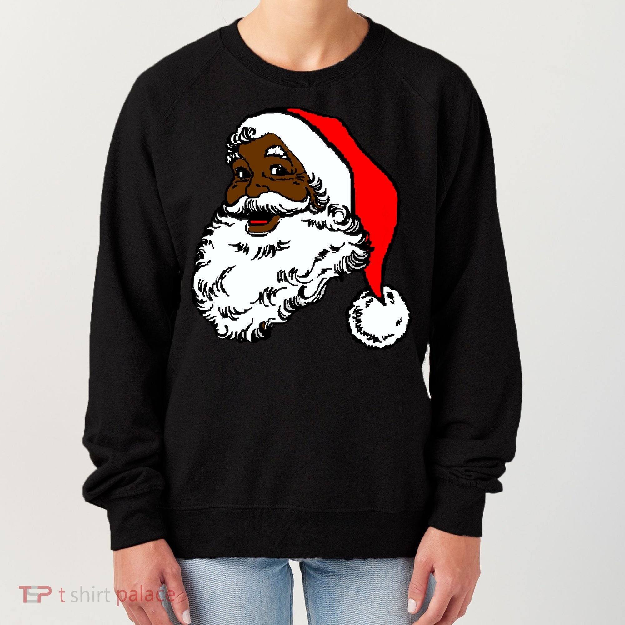 Black Santa Claus Christmas Women's Sweatshirt