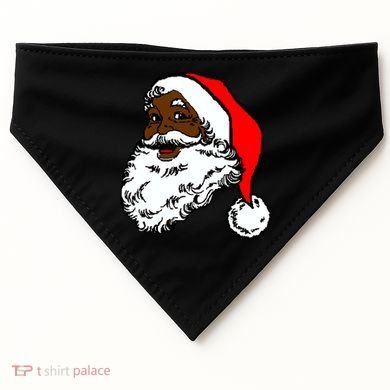 Black Santa Claus Christmas USA-Made Doggie Bandana