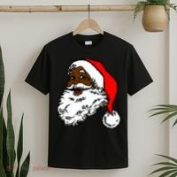 Black Santa Claus Christmas T-Shirt thumb 2