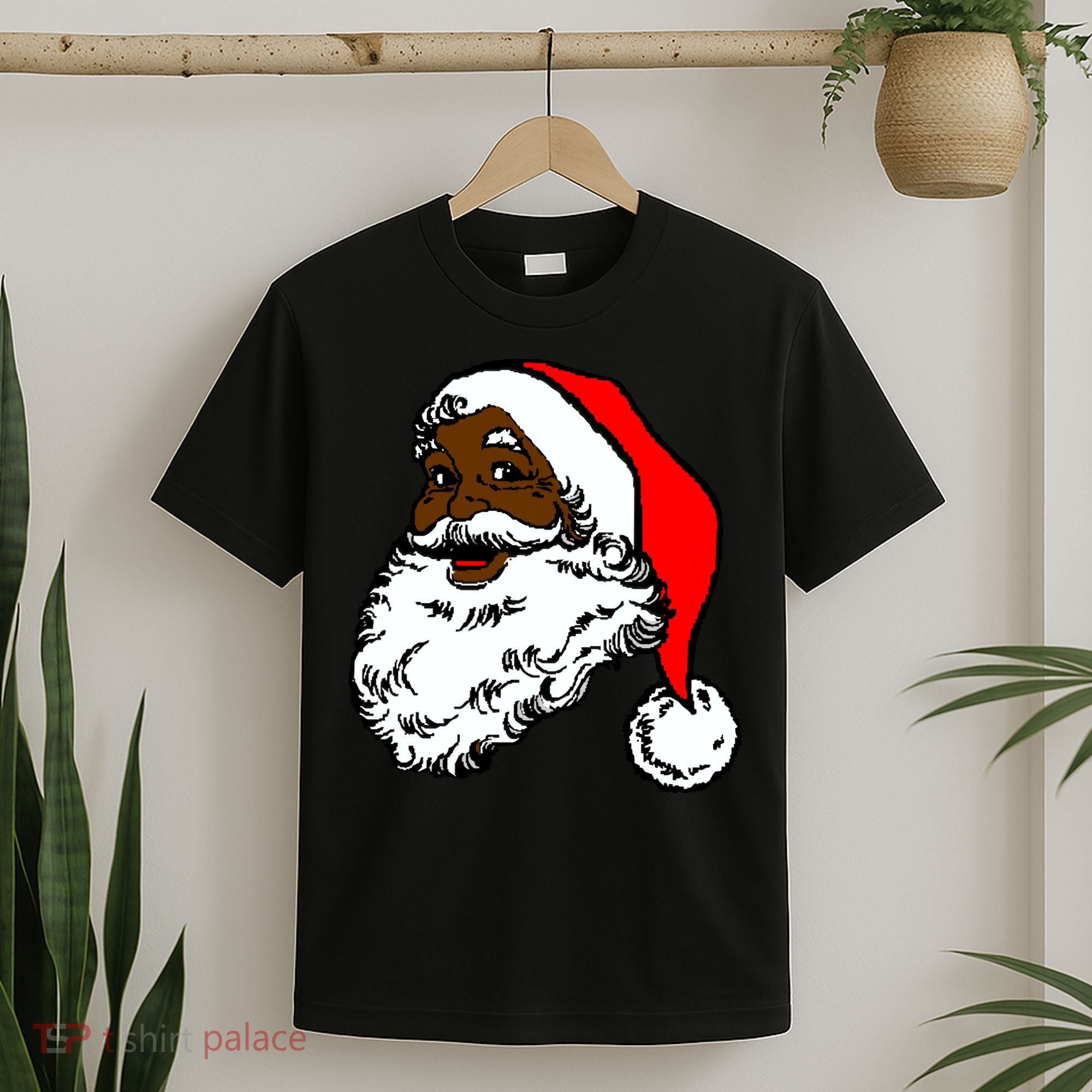Black Santa Claus Christmas T-Shirt