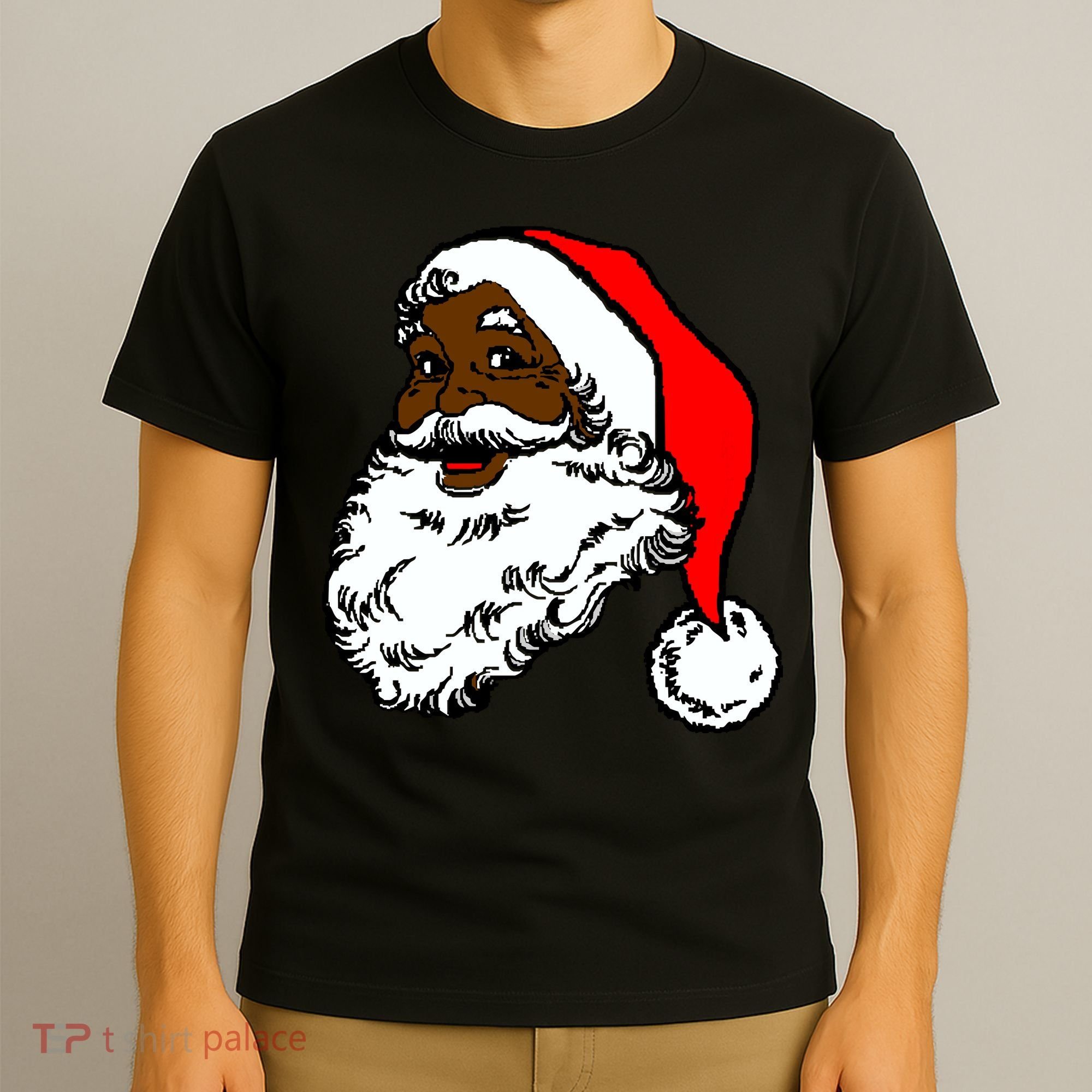 Black Santa Claus Christmas T-Shirt