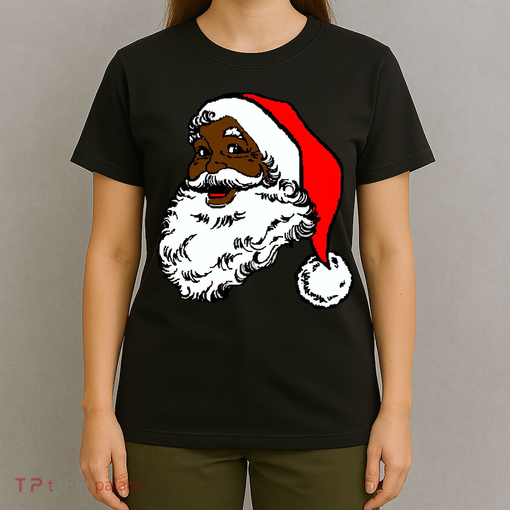 Black Santa Claus Christmas T-Shirt