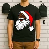 Black Santa Claus Christmas T-Shirt thumb 6