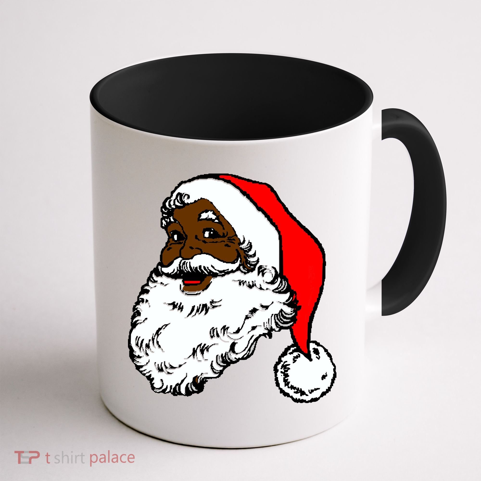 Black Santa Claus Christmas Coffee Mug