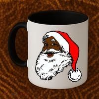 Black Santa Claus Christmas Coffee Mug thumb 2