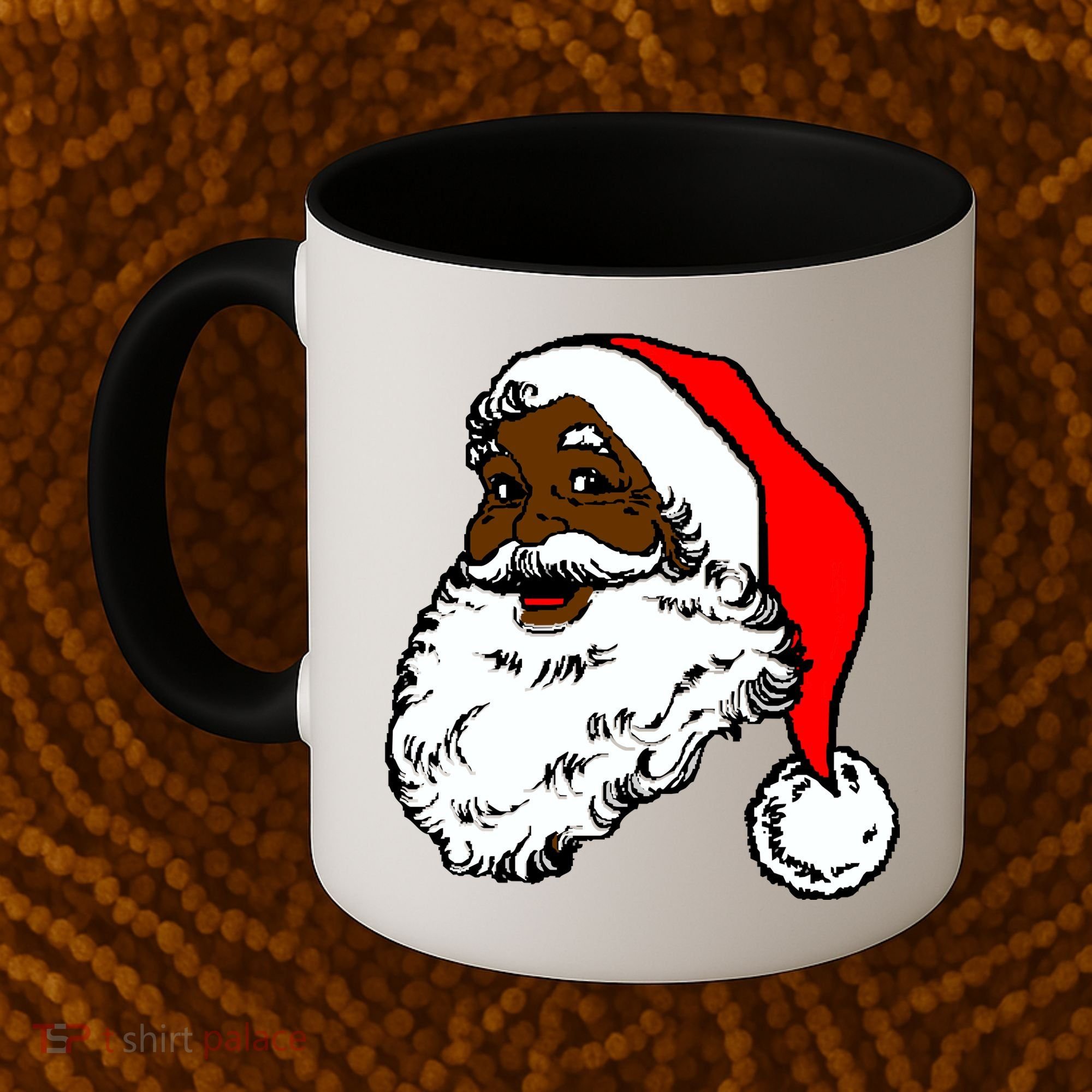 Black Santa Claus Christmas Coffee Mug