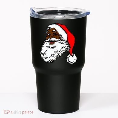 Black Santa Claus Christmas Tumbler