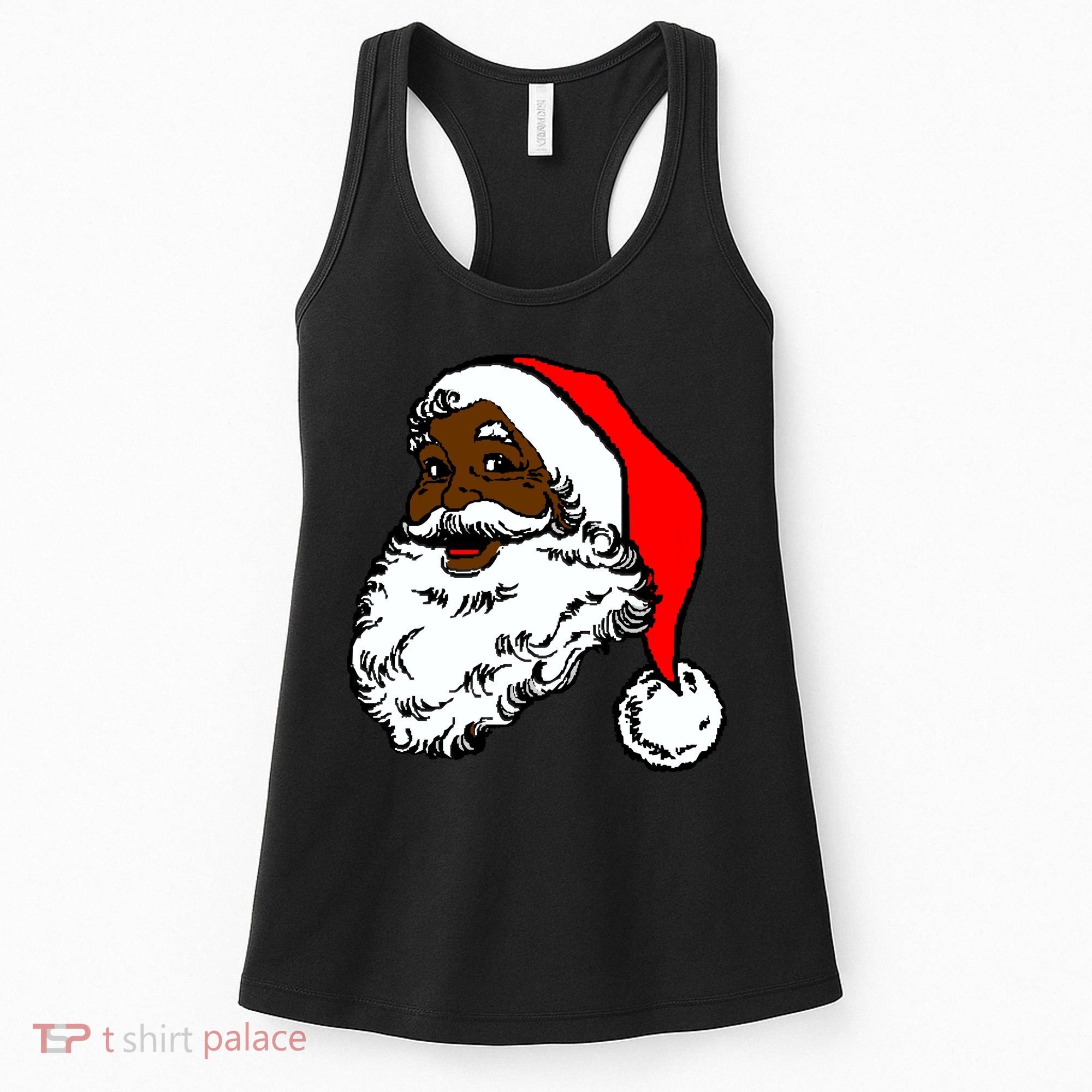 Black Santa Claus Christmas Women's Tank Top