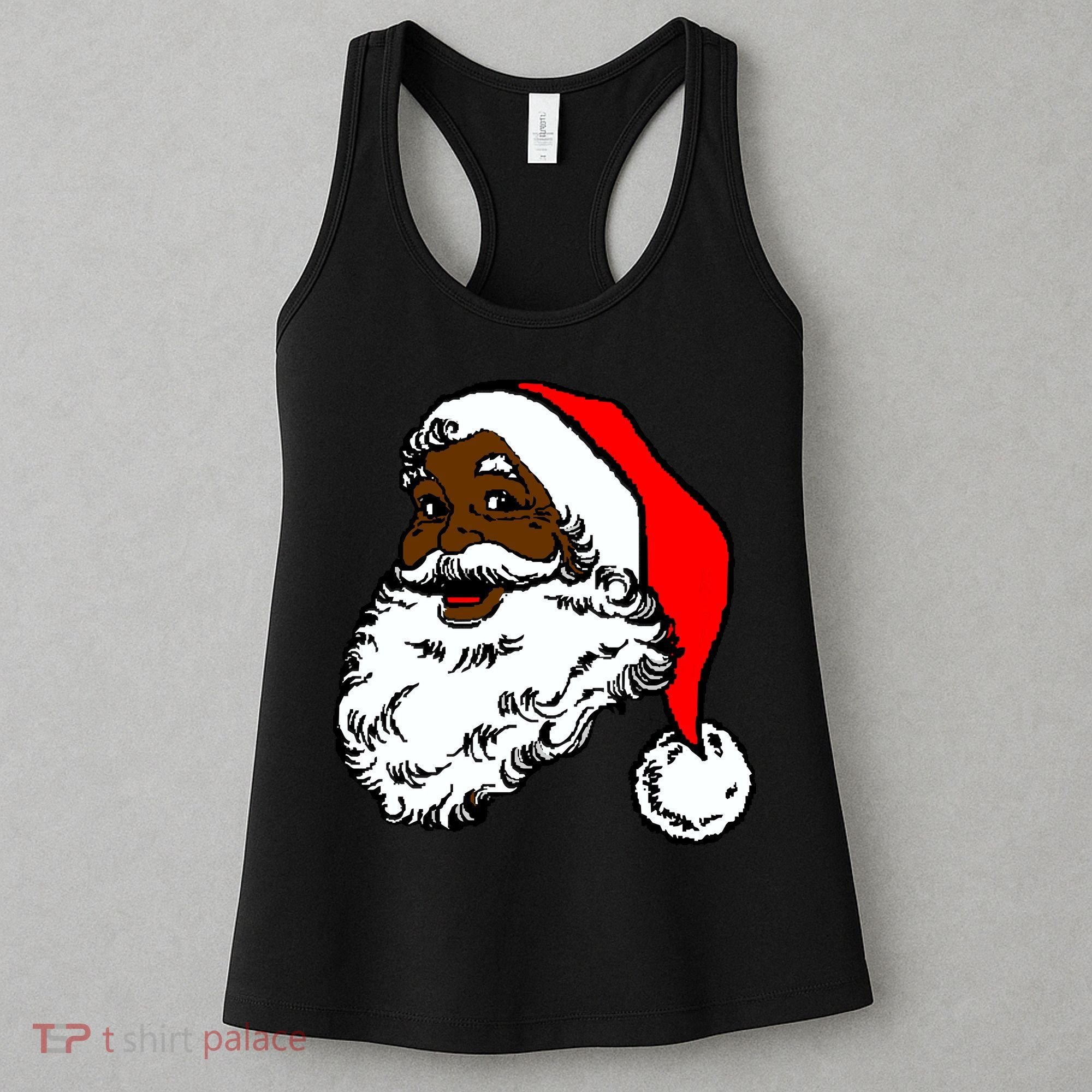 Black Santa Claus Christmas Women's Tank Top