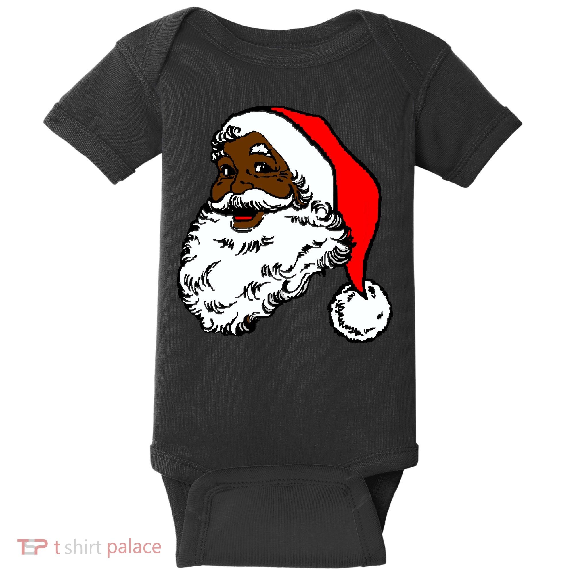 Black Santa Claus Christmas Baby Bodysuit