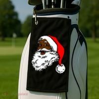 Black Santa Claus Christmas Golf Towel thumb 2