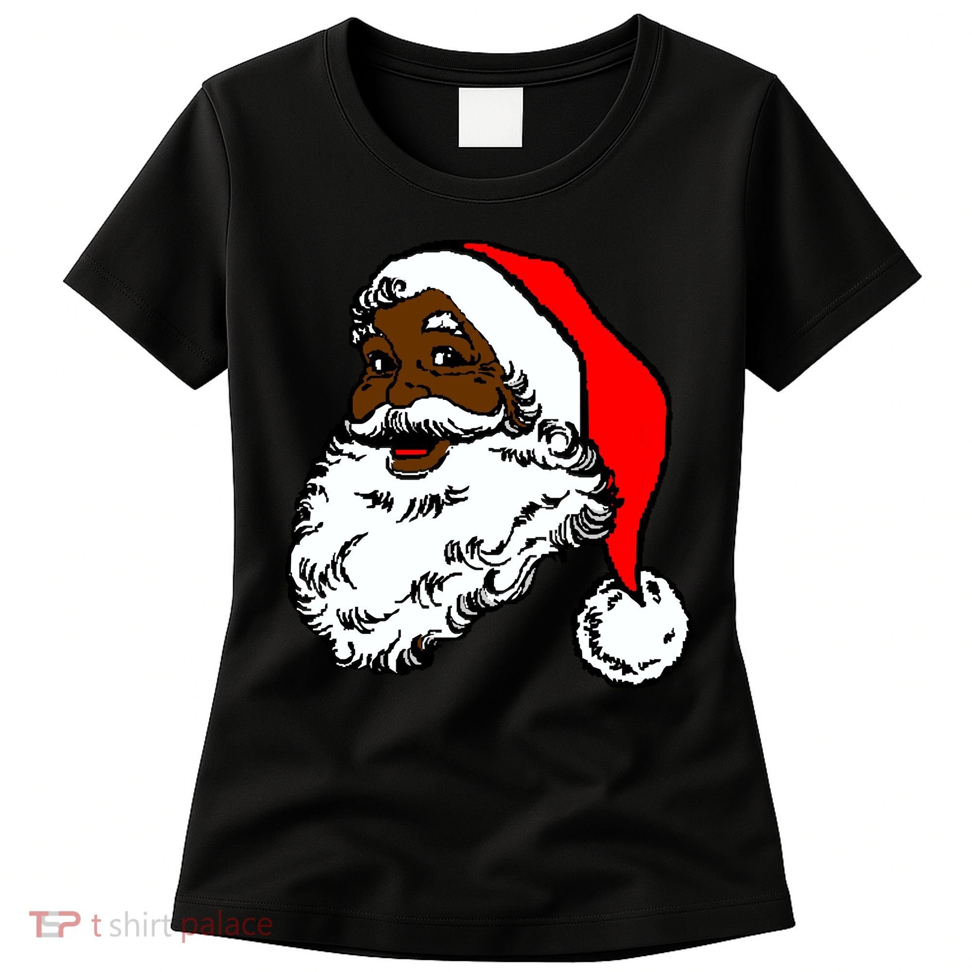 Black Santa Claus Christmas Women's T-Shirt
