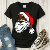 Black Santa Claus Christmas Women's T-Shirt thumb 3
